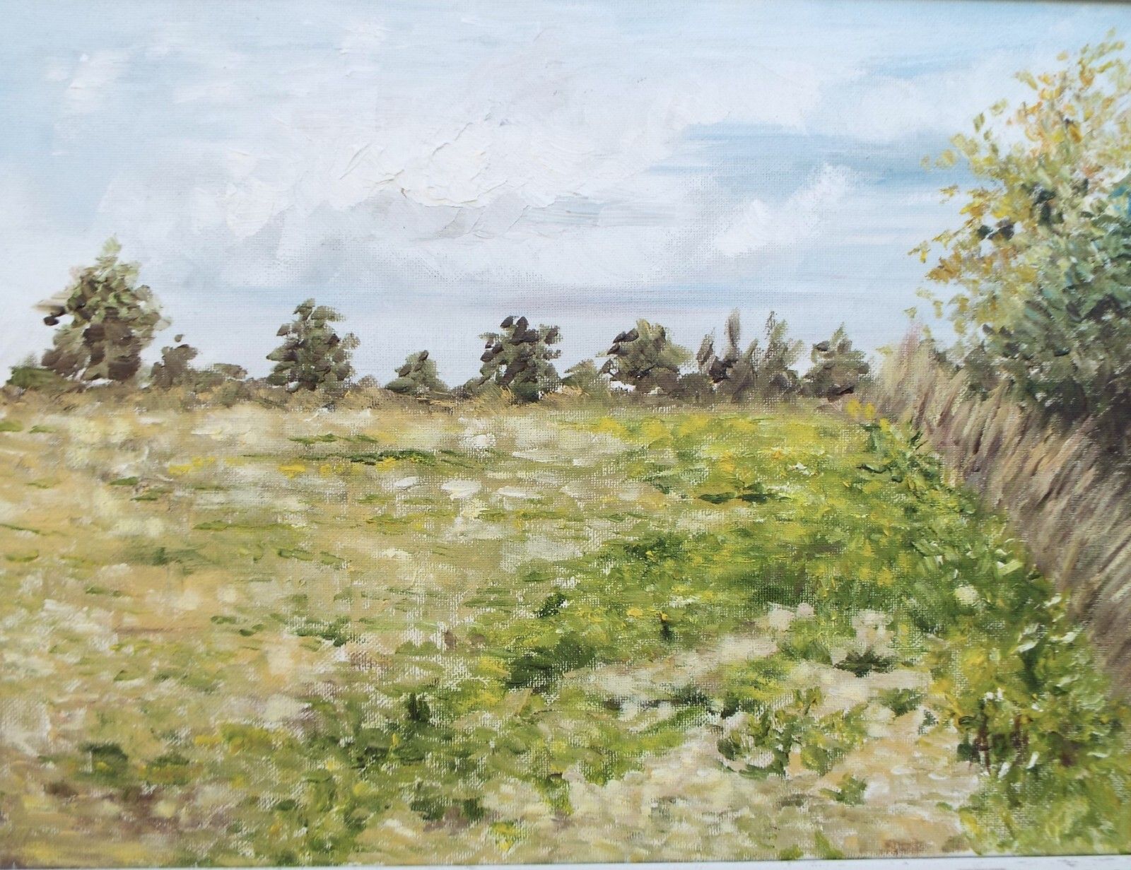 photo for sale Summer Field Landscape Farm Original Oil Painting Signed Framed Andi J Lucas