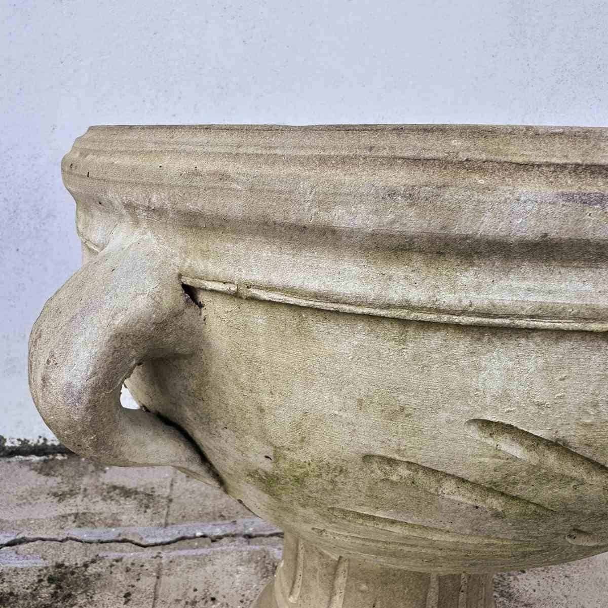 Terracotta Cup With Classic Motifs, Perfect For Decorating Interiors Or Gardens With An Antique Touch. photo furniture