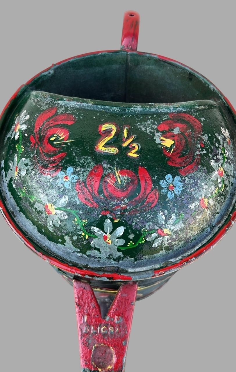 A Mid Century Hand Painted Bargeware Watering Can photo for sale