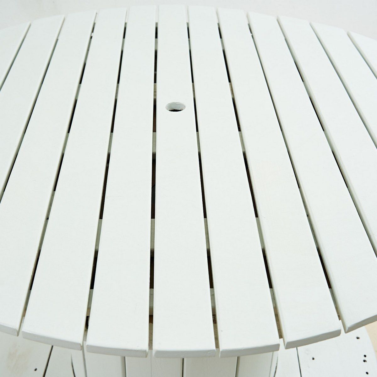 White Reel Wood Outdoor Table, 1990s photo furniture