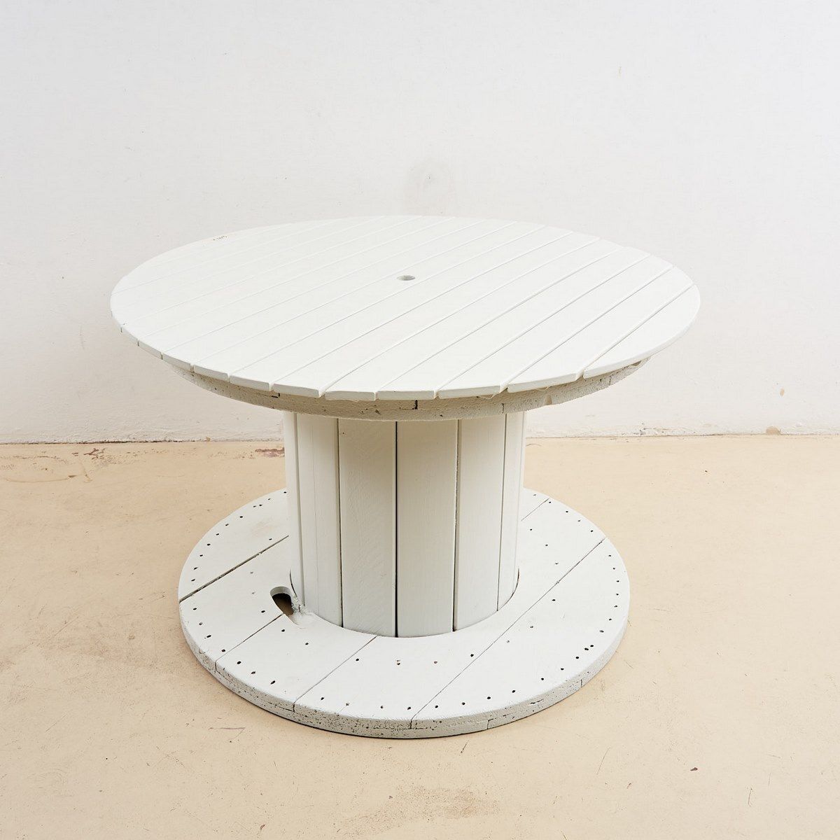 White Reel Wood Outdoor Table, 1990s photo 407.0