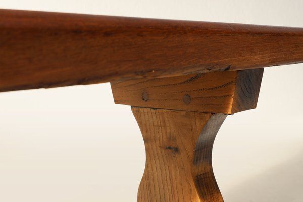 Antique French Long Elm Monastery Bench, 1850 photo buy