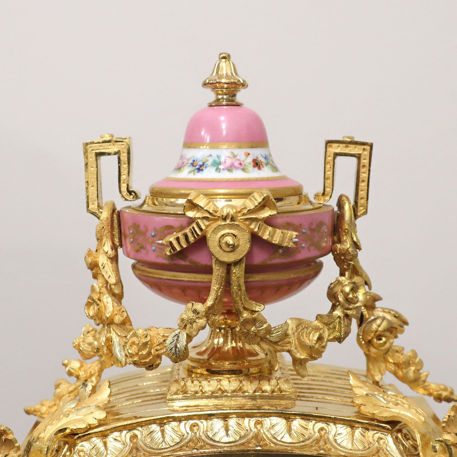 photo furniture French Bronze Gilt & Porcelain Mantel Clock By Japy Freres