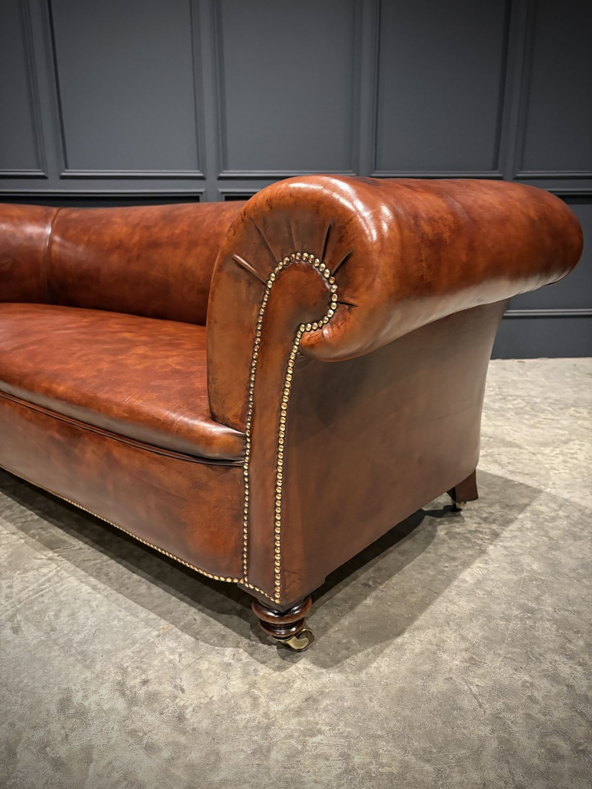 4500.0 Genuine Victorian Brown Leather Sofa photo