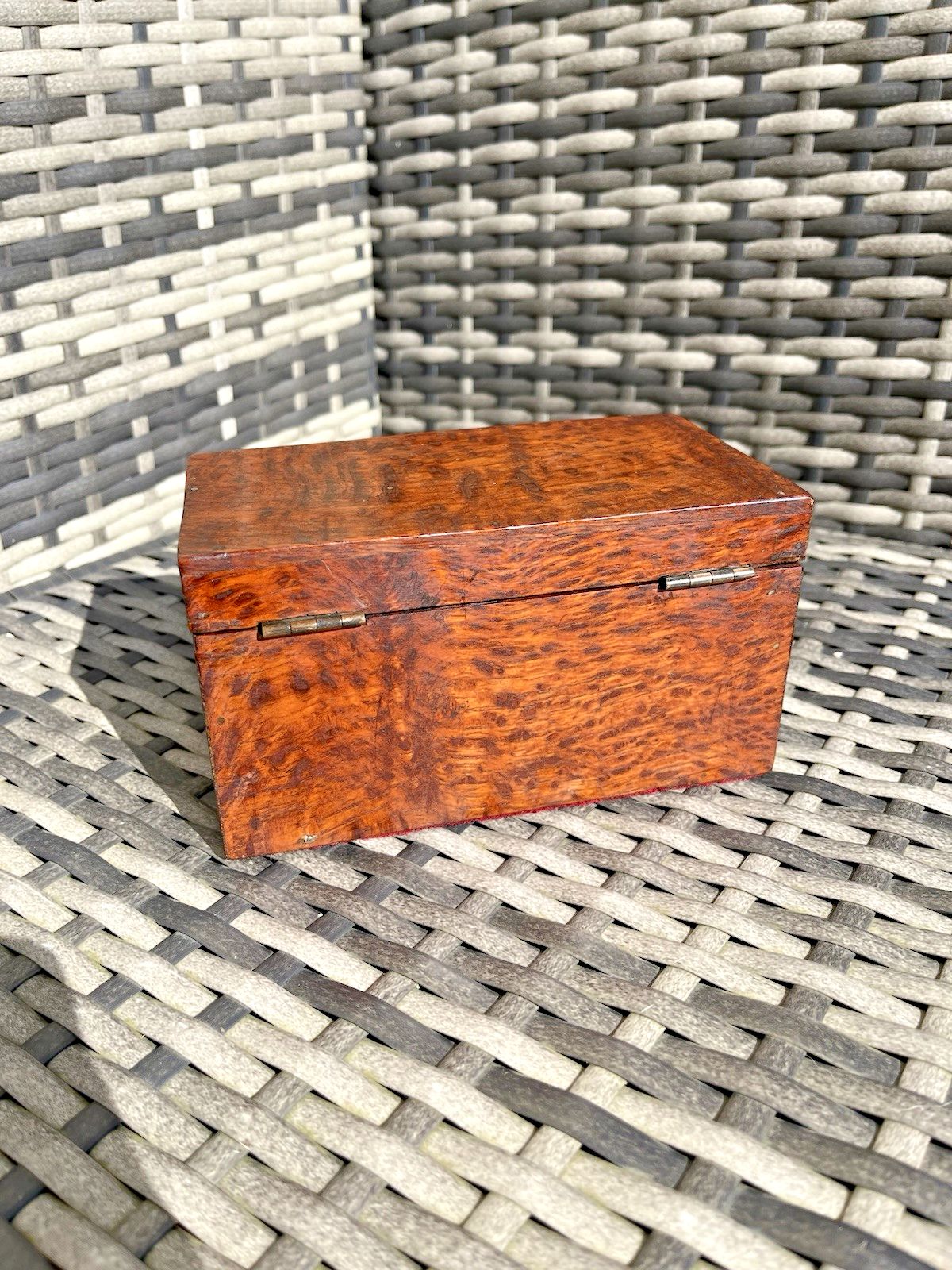 photo buy Antique Art Deco Thuya Burr Wood Tea Caddy Jewellery Cigarette Pen Box Desk Tidy