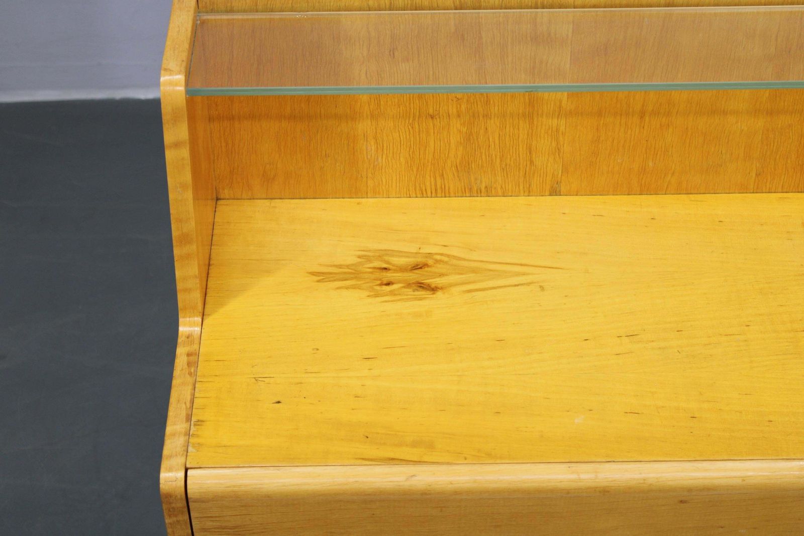 photo buy 1960s Set Of Night Stands And Chest Of Drawers With Glass Shelf, Czechoslovakia