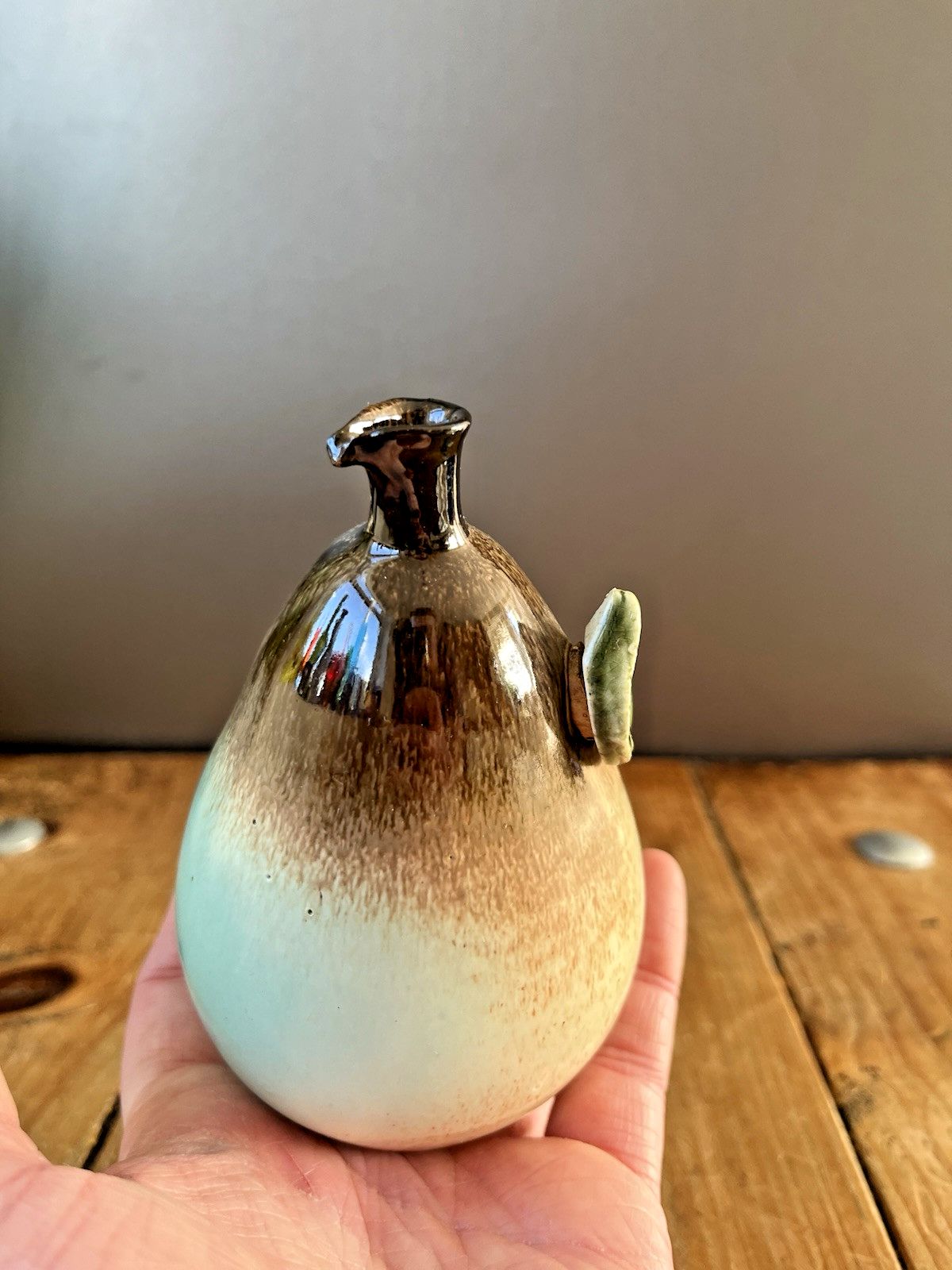 55.0 Vintage Humfrey Wakefield Scilly Studio Pottery Pear Artificial Faux Fruit Model photo
