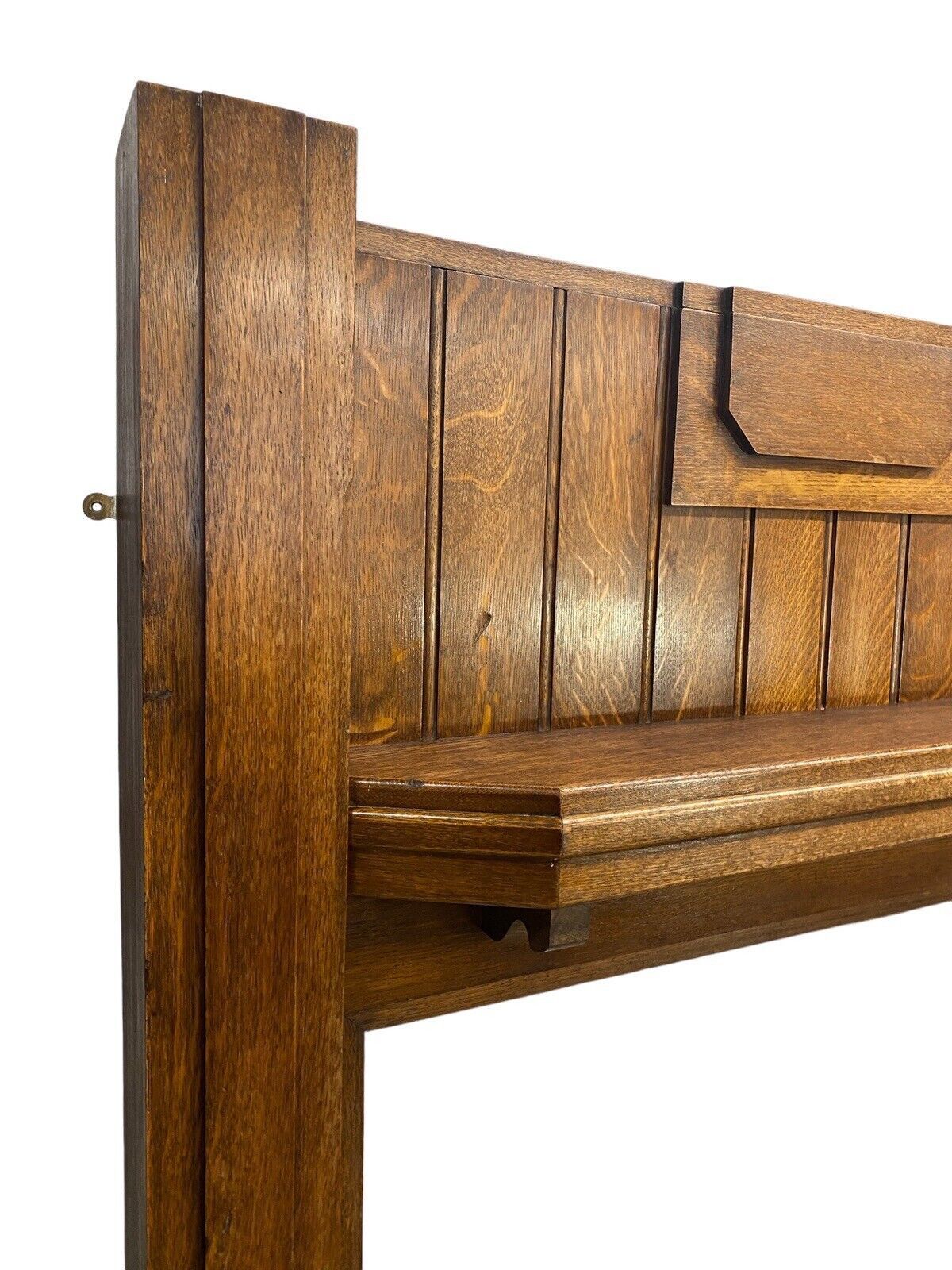 Art Deco 20 30s Antique Solid Oak Fire Surround Overmantle Period Fireplace Wood photo Home Fixtures