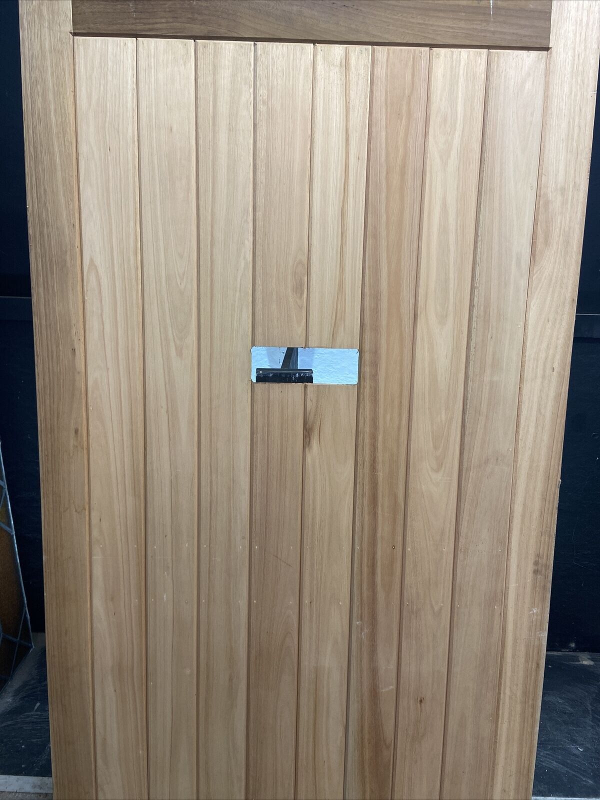 X Wide Front Door Solid Iroka Hand Made Hardwood Timber Wood Ledge Braced Unused photo for sale