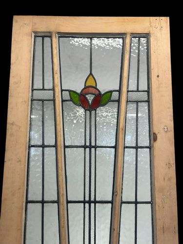 Home Fixtures Art Deco Stained Glass Door Antique  Reclaimed Period Internal Vestibule Refurb photo