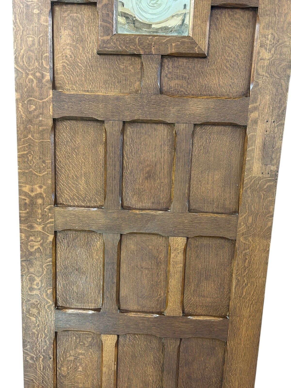 Solid Oak Front Door Antique Period Reclaimed Old Hardwood Glass Refurbished photo 1475.0