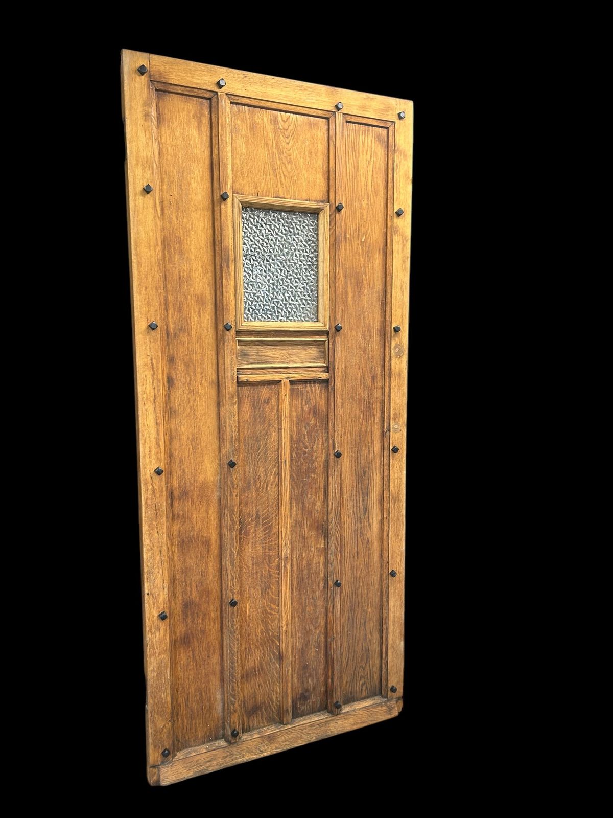 Solid Oak Front Door Antique Period Reclaimed Wooden Glazed Cast Iron Refurb photo buy