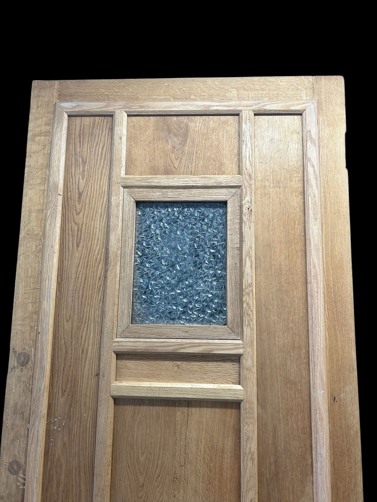 1947.0 Solid Oak Front Door Antique Period Reclaimed Wooden Glazed Cast Iron Refurb photo