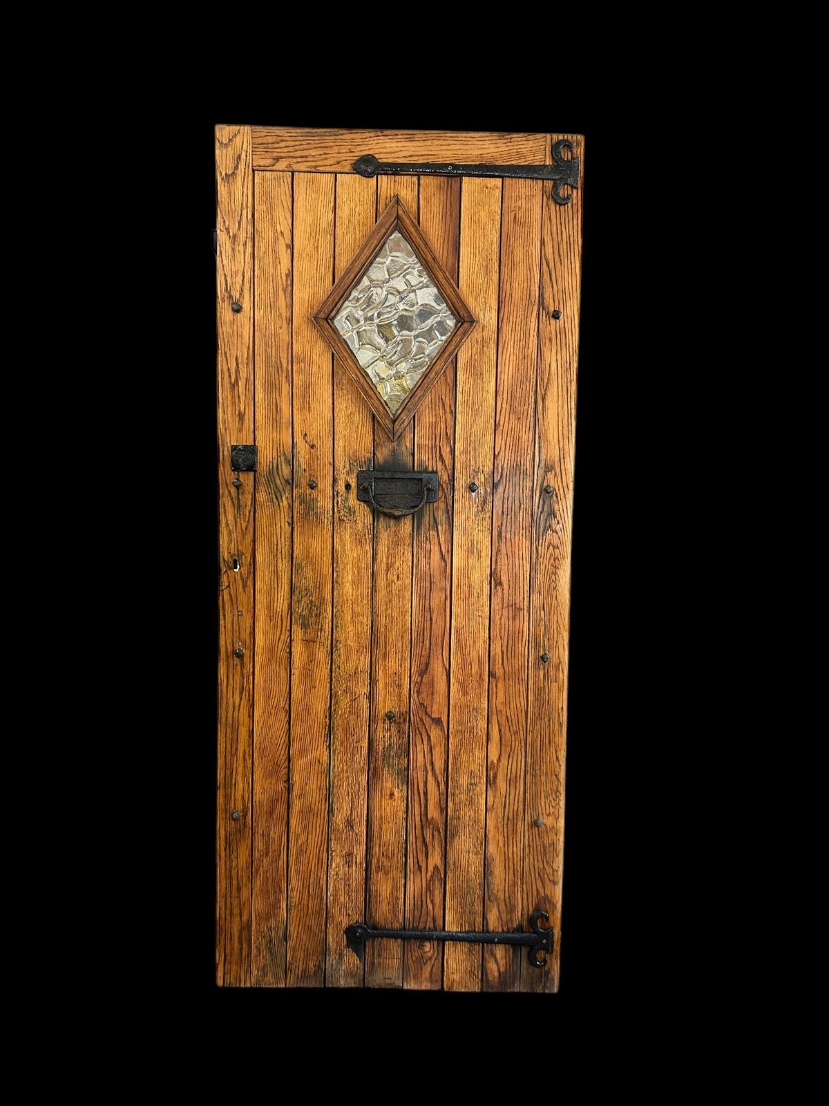 Solid Oak Front Door Antique Period Reclaimed Cottage Wooden Cast Iron Refurb