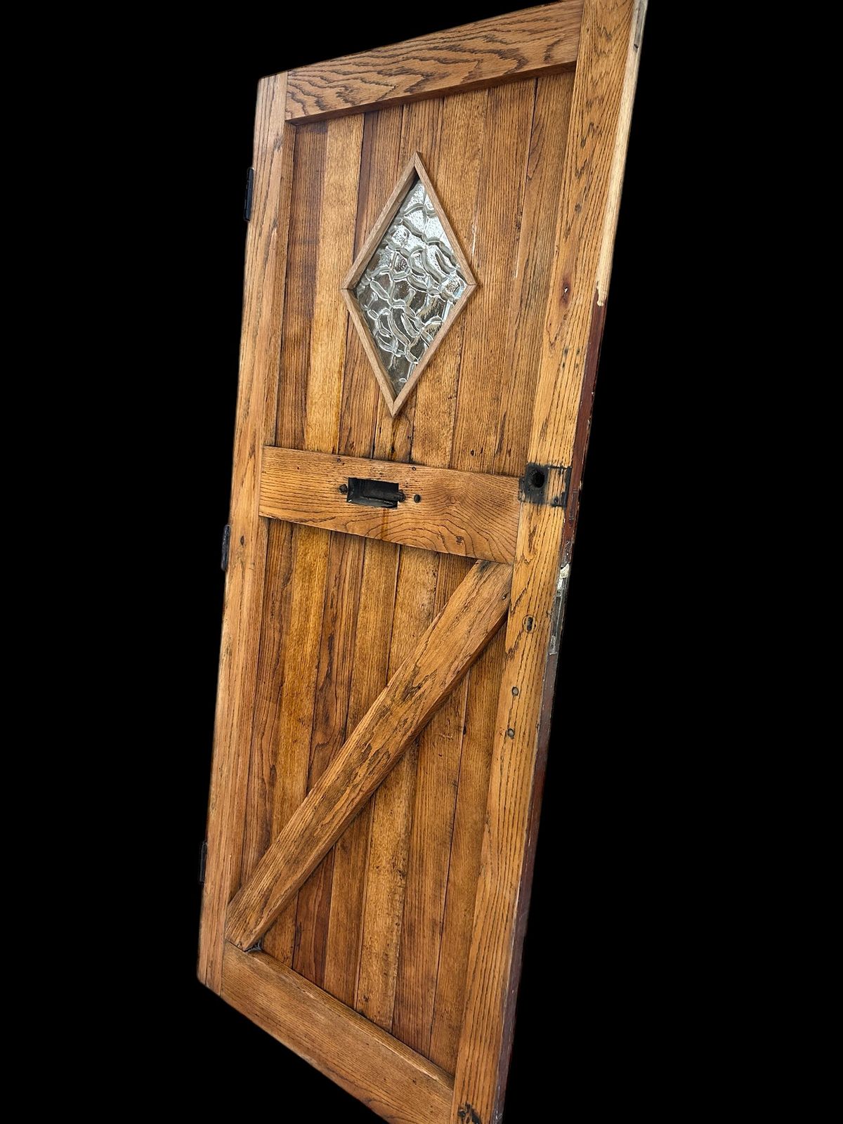 Home Fixtures Solid Oak Front Door Antique Period Reclaimed Cottage Wooden Cast Iron Refurb photo