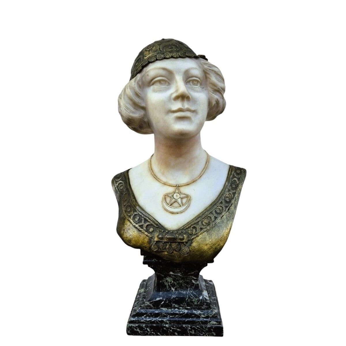 Charny, Bust Of An Oriental Woman In Marble, Late 19th Early 20th Century