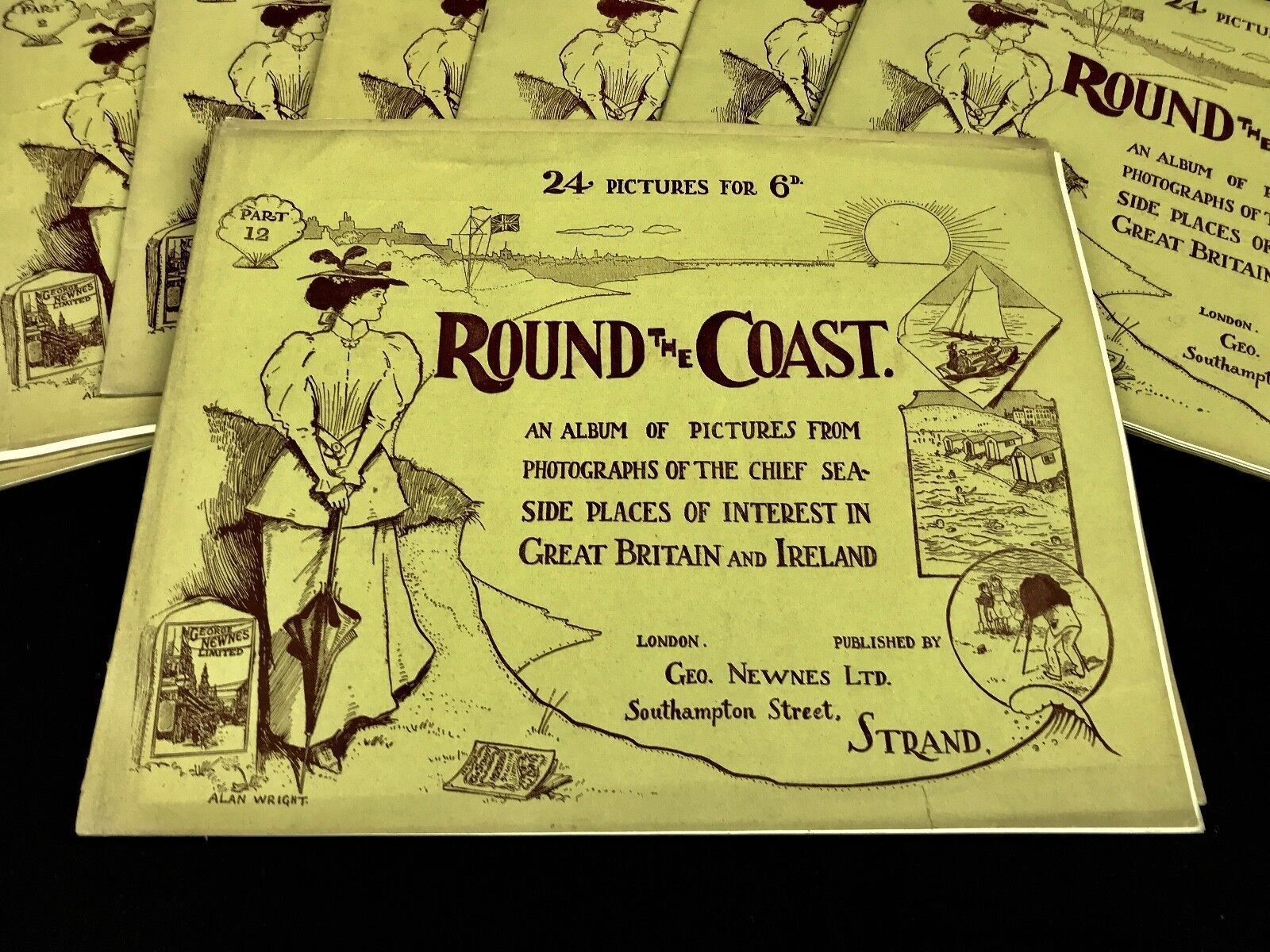 Antique Round The Coast Album Of Pictures Of Great Britain / C1900 George Newnesantique Round The Coast Album Of Pictures Of Great Britain / C1900 Geo photo vinterior