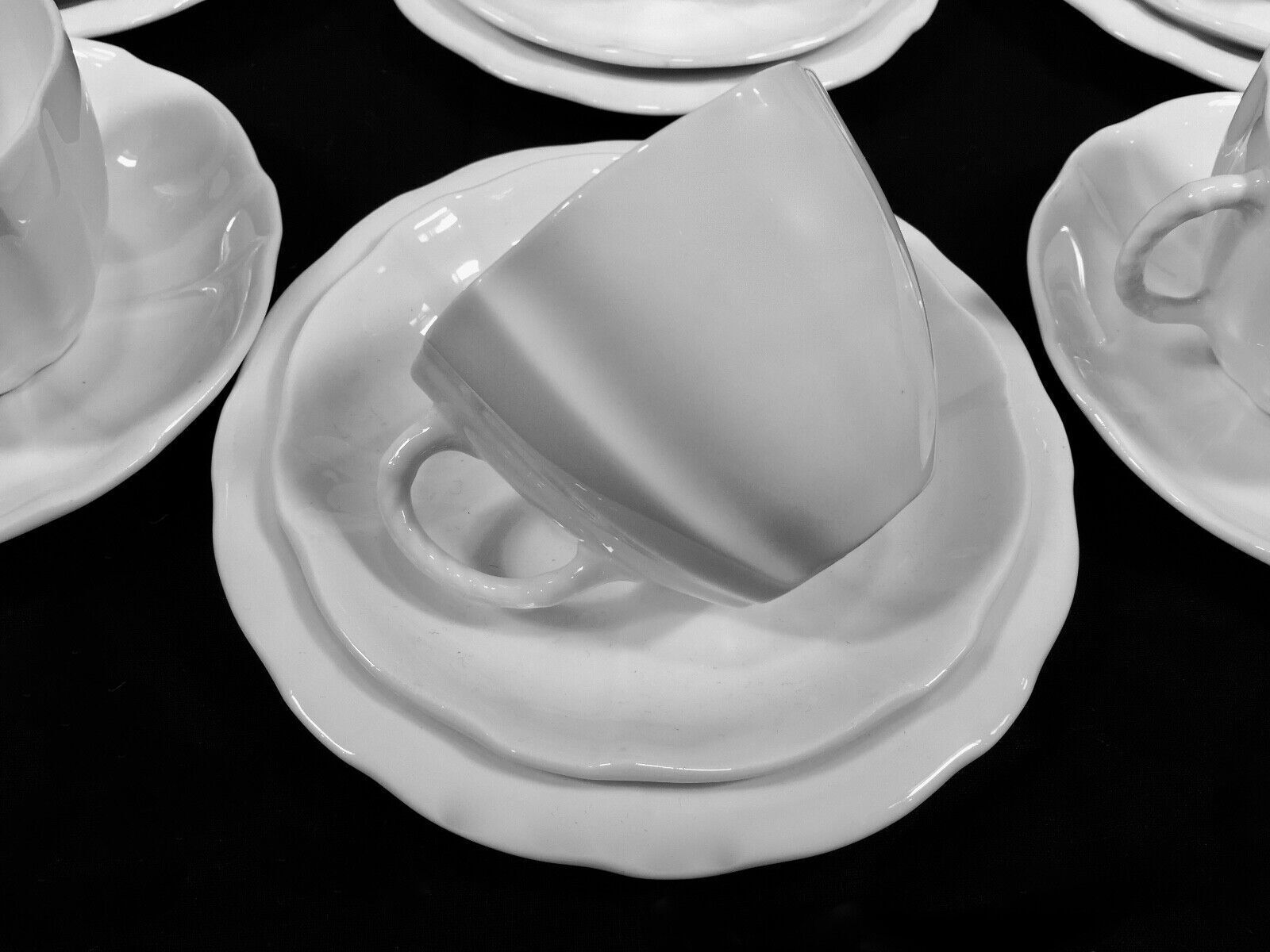 Antique Royal Crown Derby   Surrey White Utility Ware Tea Set For 6 People C1945 photo 210.0