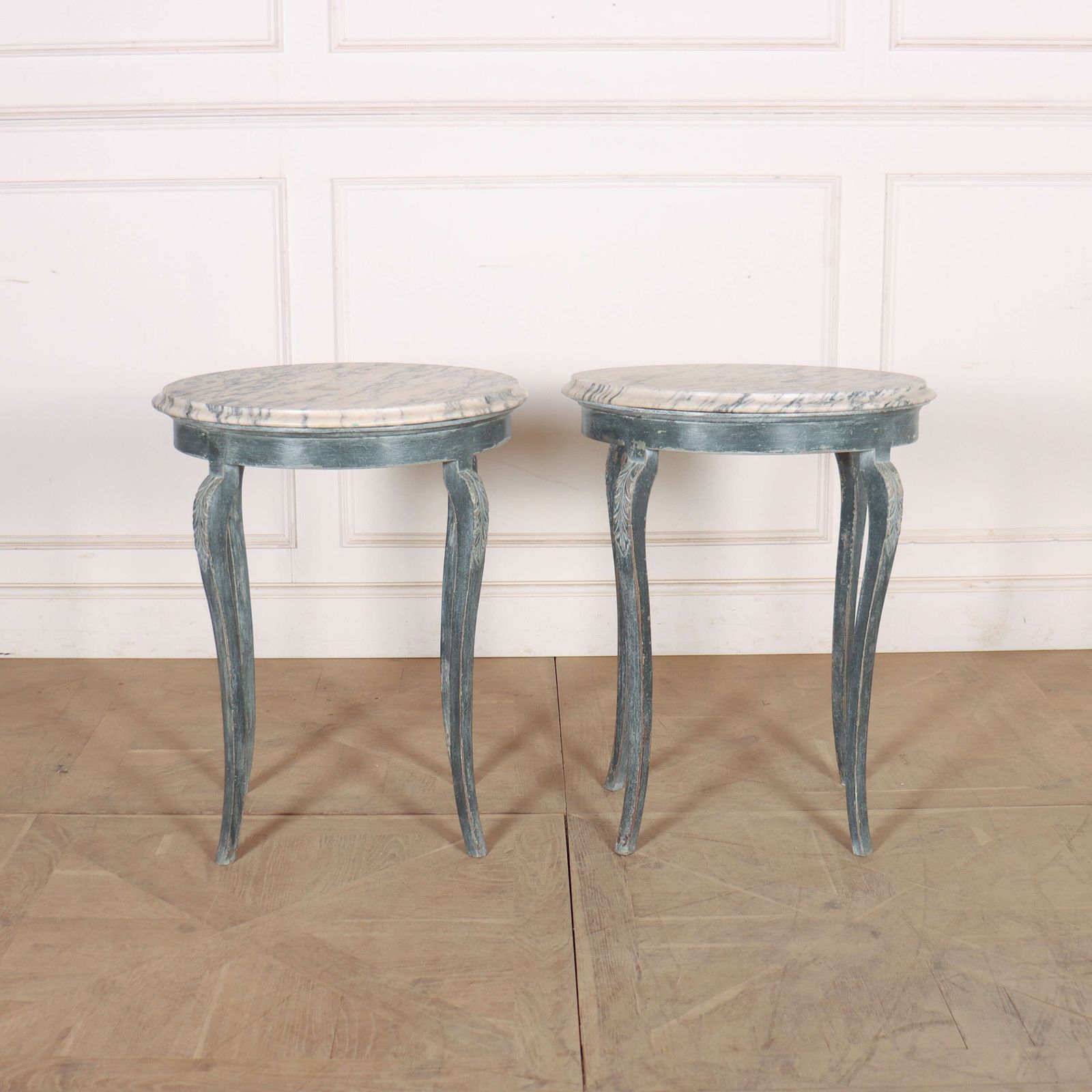 Pair Of French Marble Topped Lamp Tables photo furniture