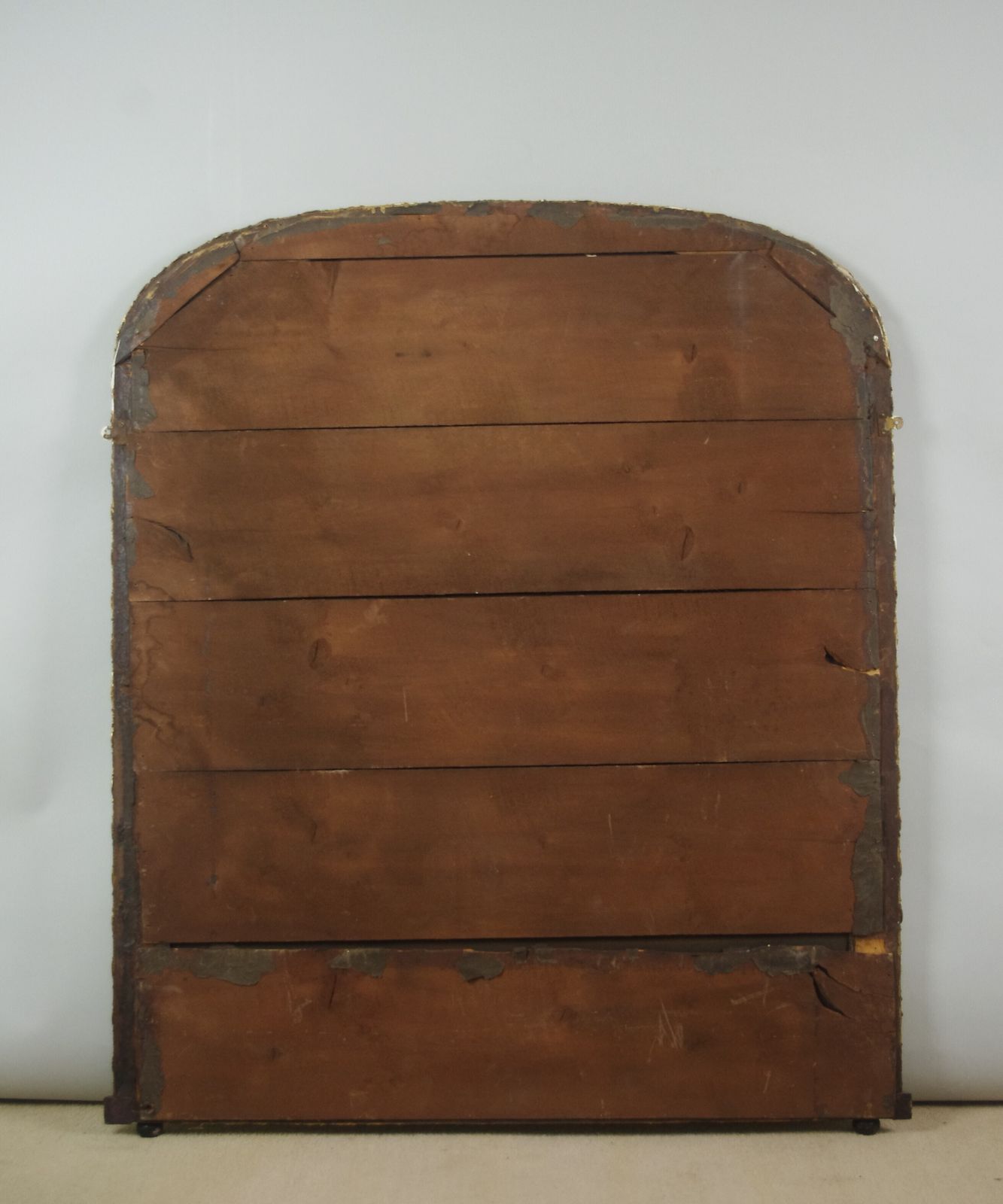 photo for sale Victorian Simulated Wood And Parcel Gilt Arch Top Overmantle Mirror
