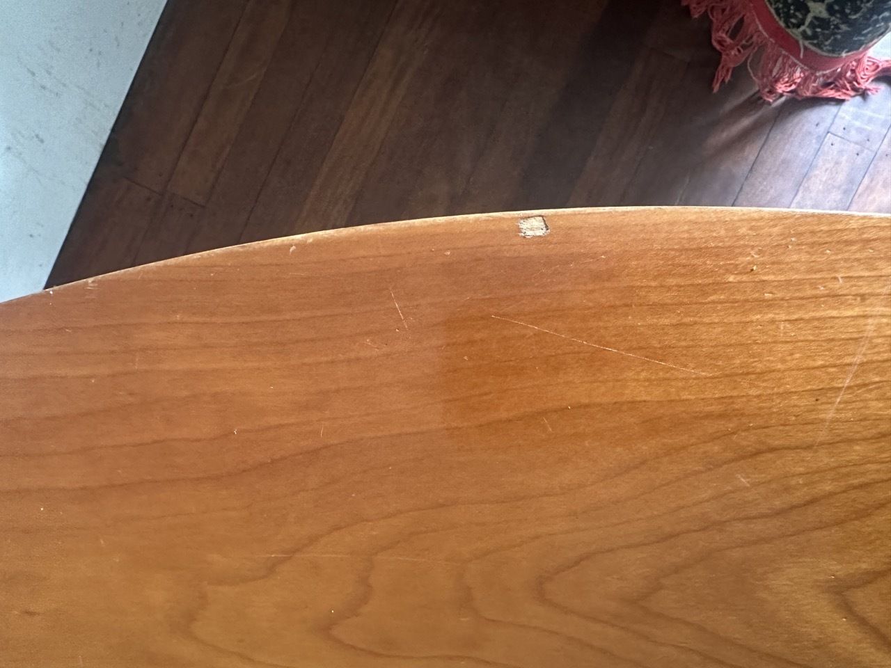 Pierantonio Bonacina Cherry Wood Round Dining Table With Wicker And Steel Base photo 500.0