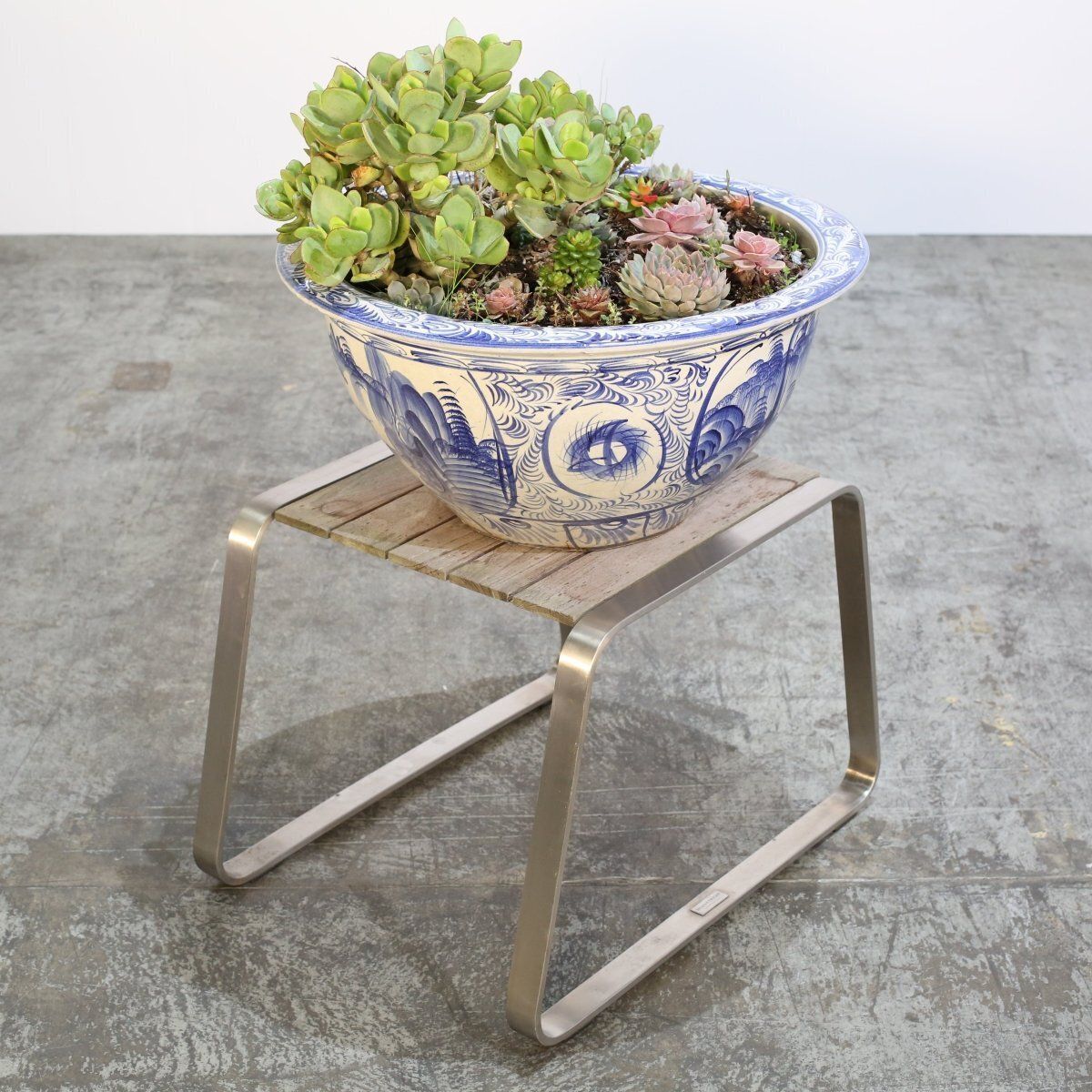 Ceramic Plant Bowls With Succulents, Set Of Two photo buy