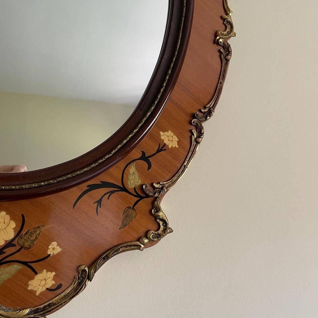 Beautiful Mid Century Modern Floral Mirror By Soriano R Espana In The Dutch Style photo 575.0