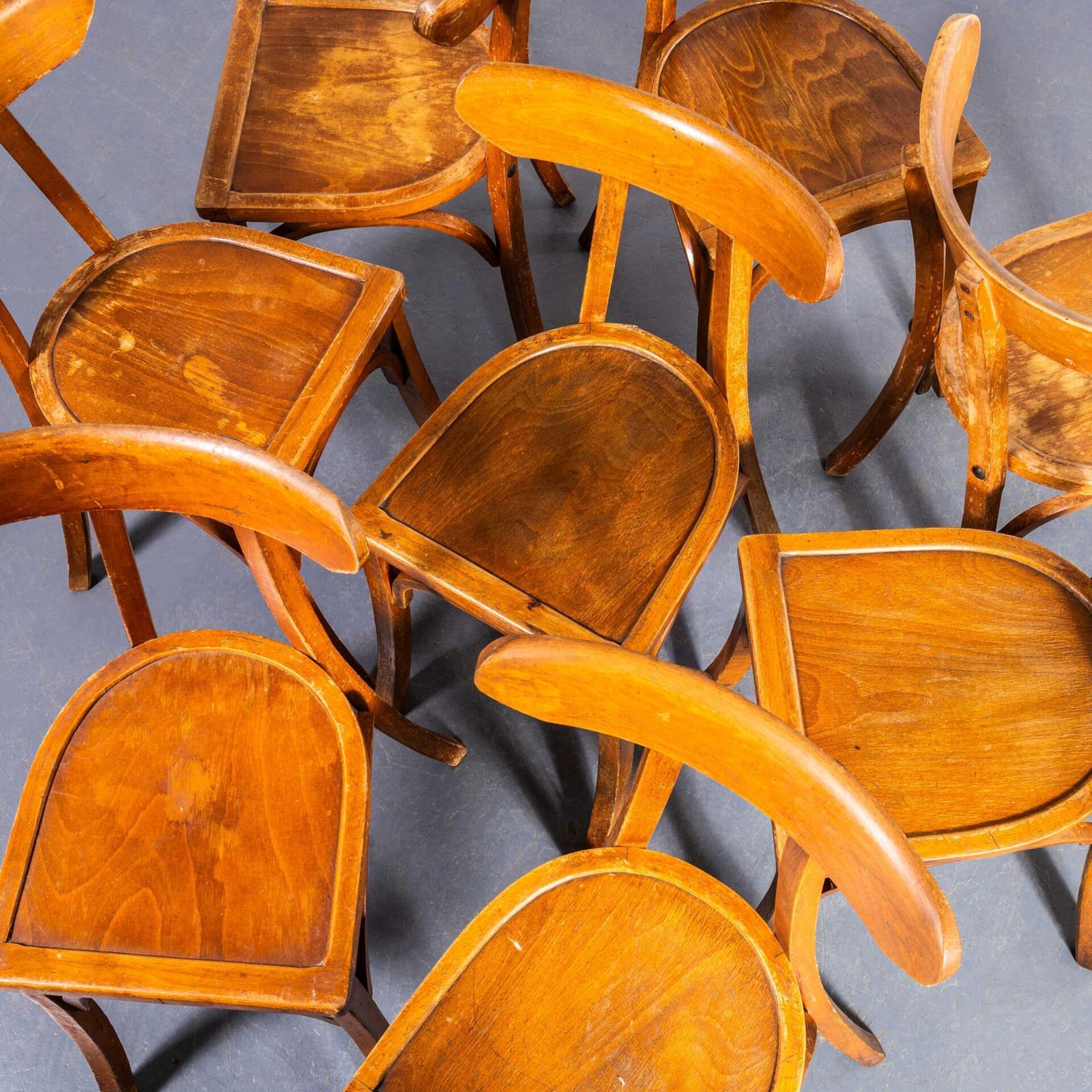 1950’s Honey Oak Whale Tail Dining Chair – Set Of Eight photo furniture