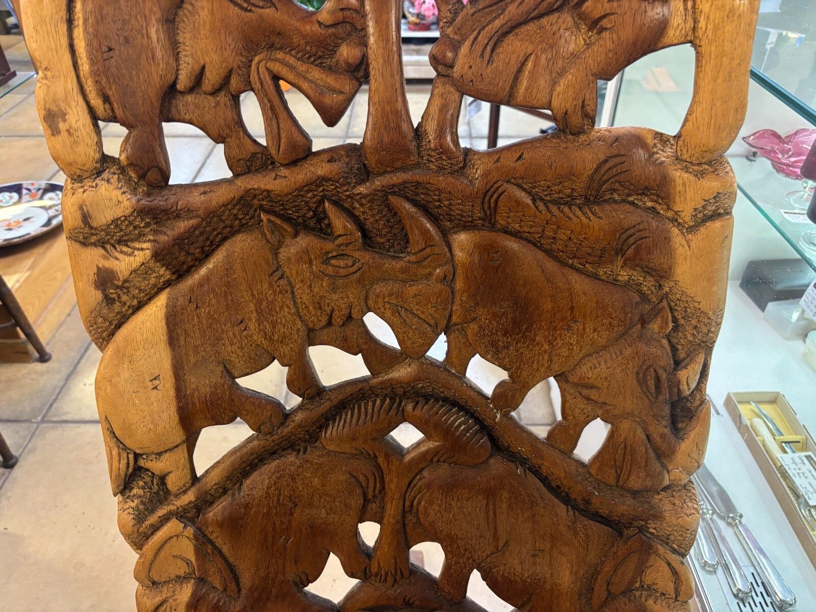Antique African Carved Tribal Wooden Chief/ Birthing Chair photo Furniture