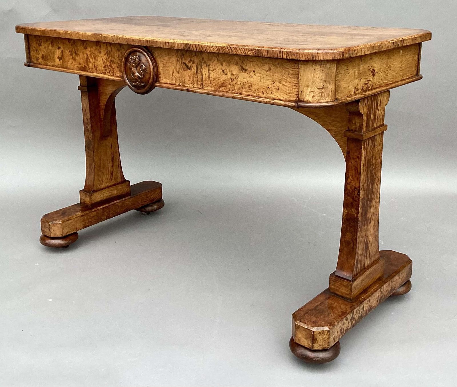 Good Mid C19th Burr And Pollard Oak Centre Table; James Winter & Sons, London photo vintage