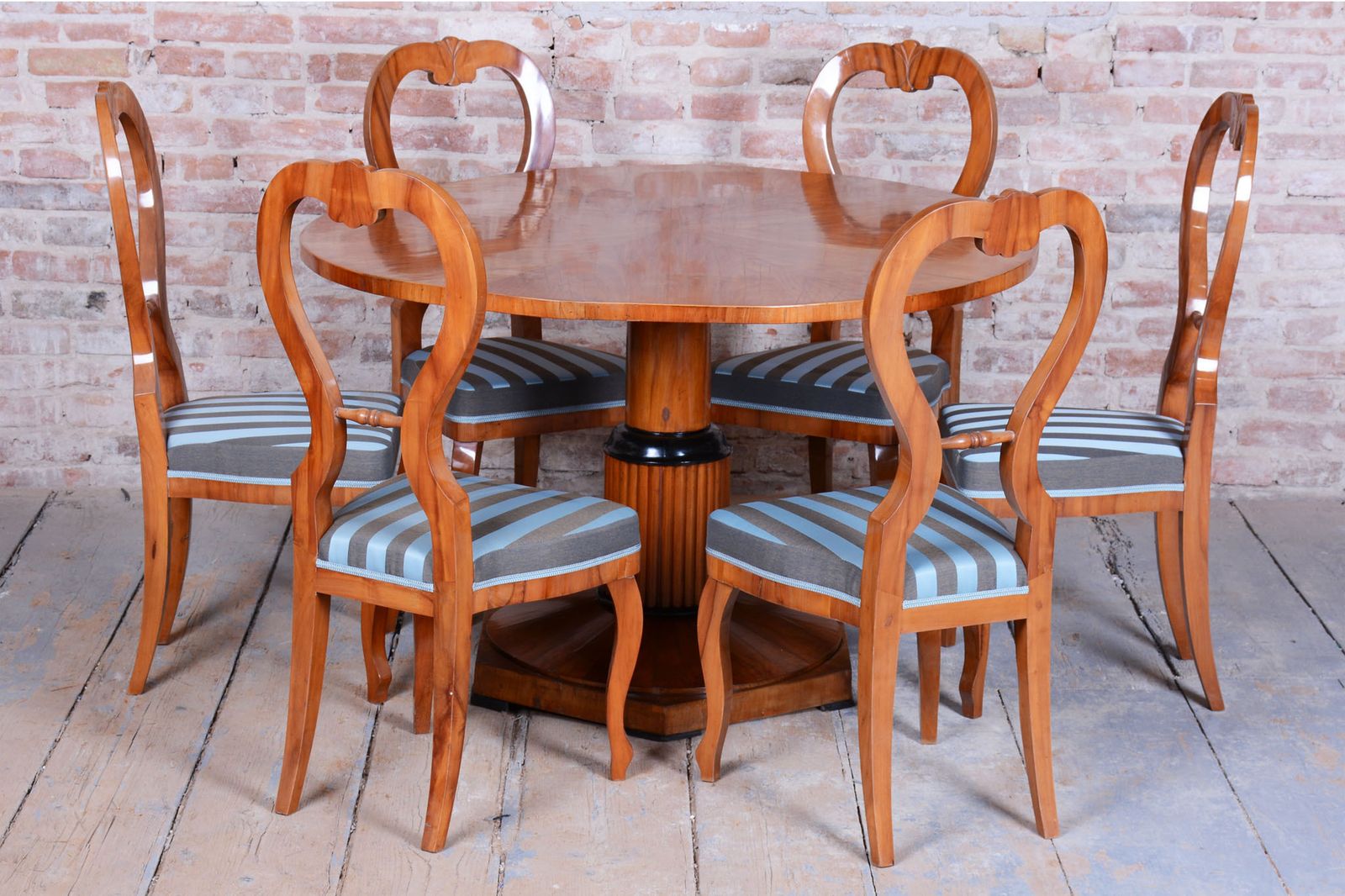 Restored Biedermeier Dining Table, Cherry Wood, Revived Polish, Czech, 1830s photo buy