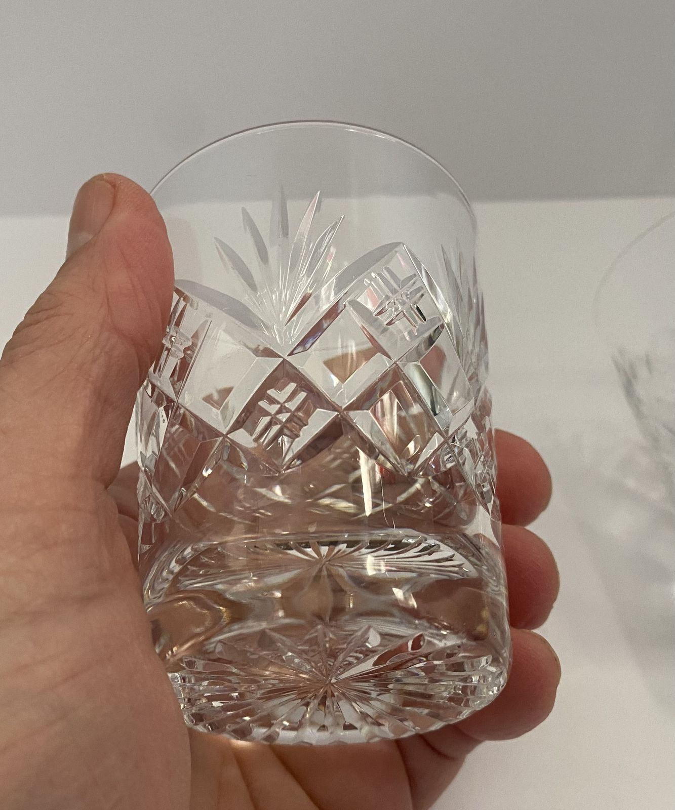 Vintage, Tudor Crystal, Cut Crystal Flat Tumblers (X2), Knighton Imperial Pattern photo furniture