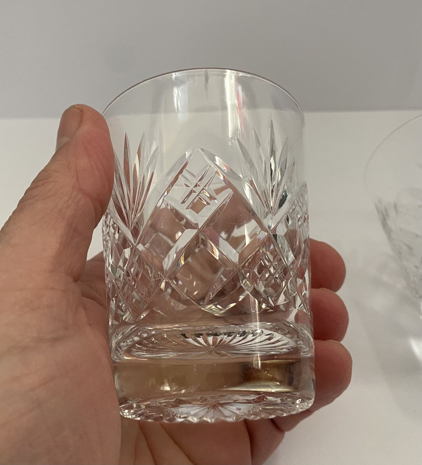 Vintage, Tudor Crystal, Cut Crystal Flat Tumblers (X2), Knighton Imperial Pattern photo vinterior
