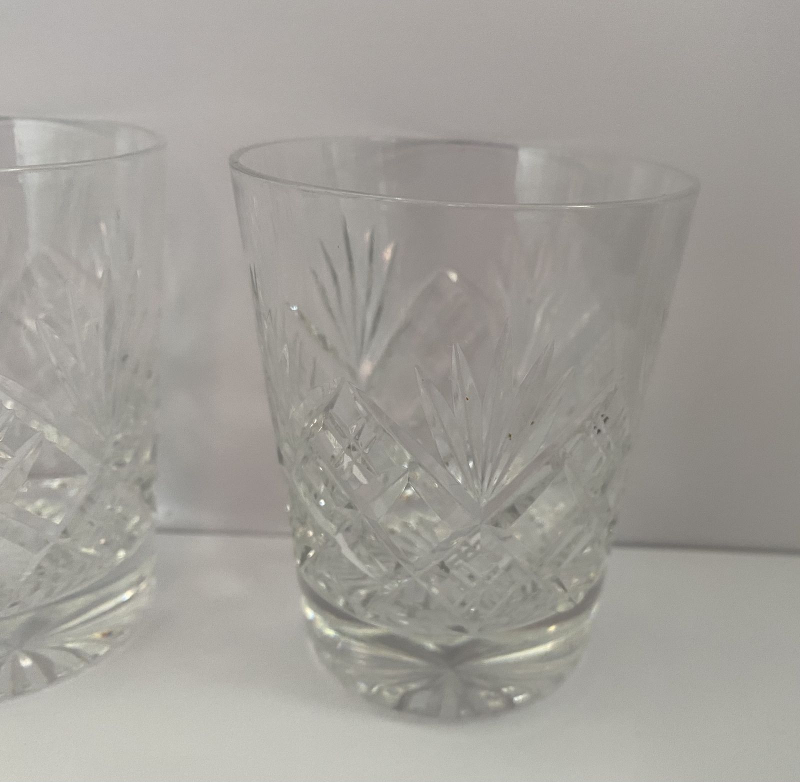 Home Decor Vintage, Tudor Crystal, Cut Crystal Flat Tumblers (X2), Knighton Imperial Pattern photo