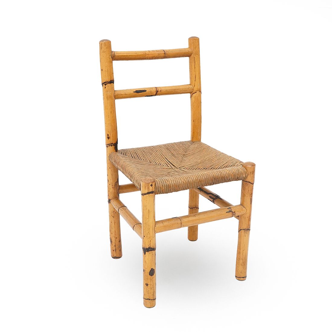 photo for sale 4 Chairs In Rattan And Woven Straw, 1960s