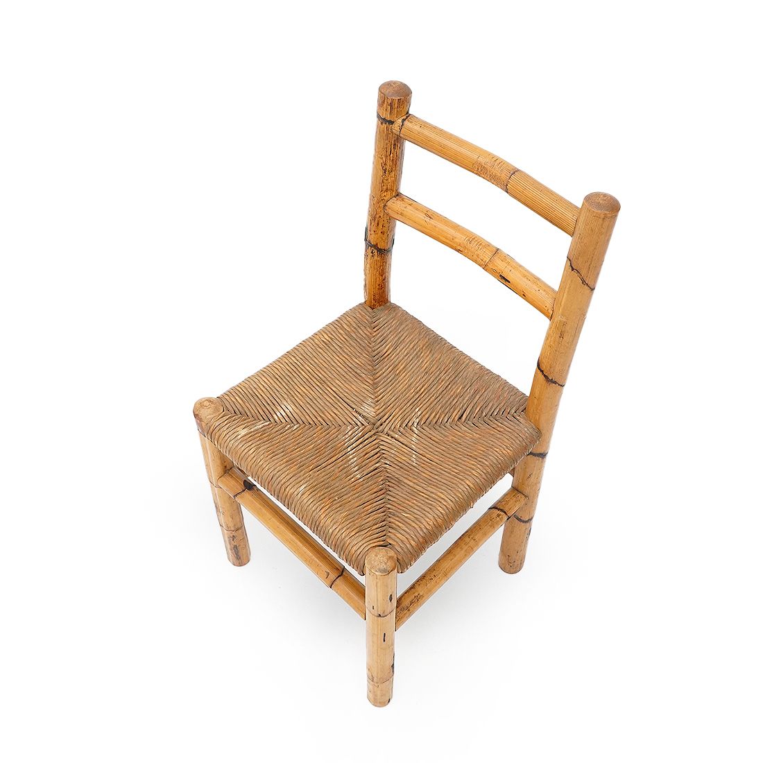 1125.0 4 Chairs In Rattan And Woven Straw, 1960s photo