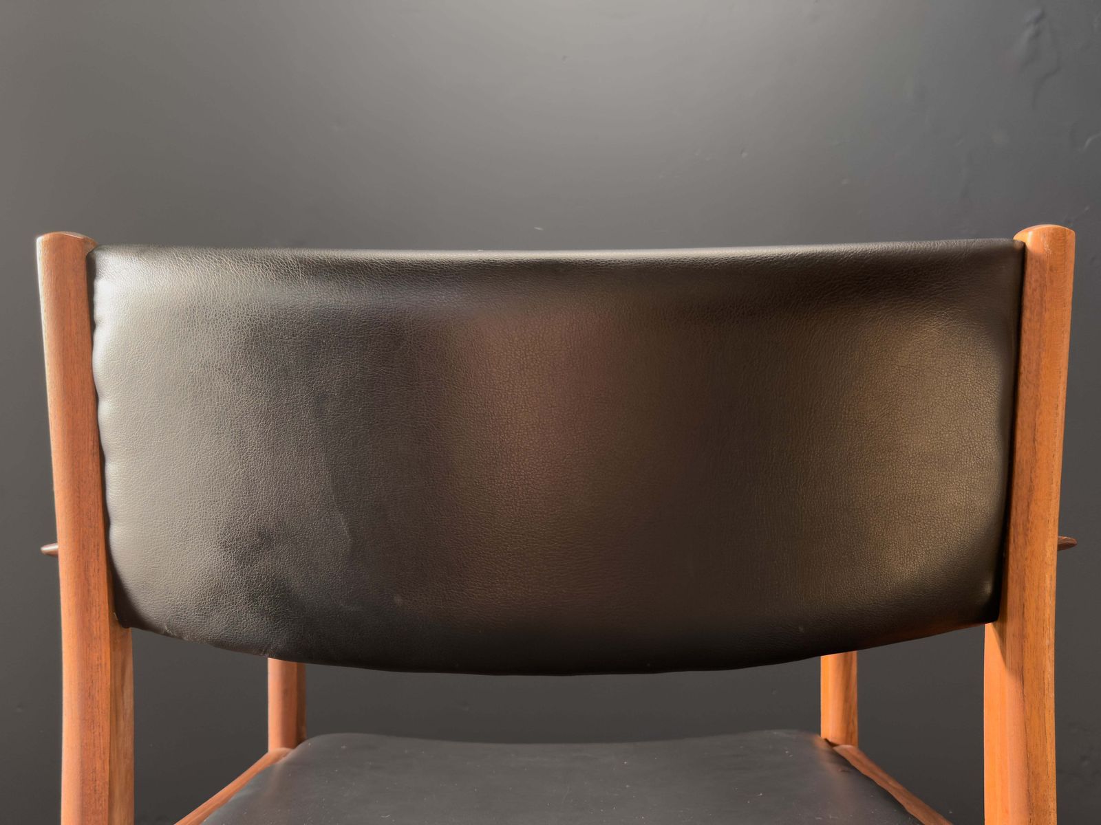 Teak And Black Leather Carver Chair photo buy