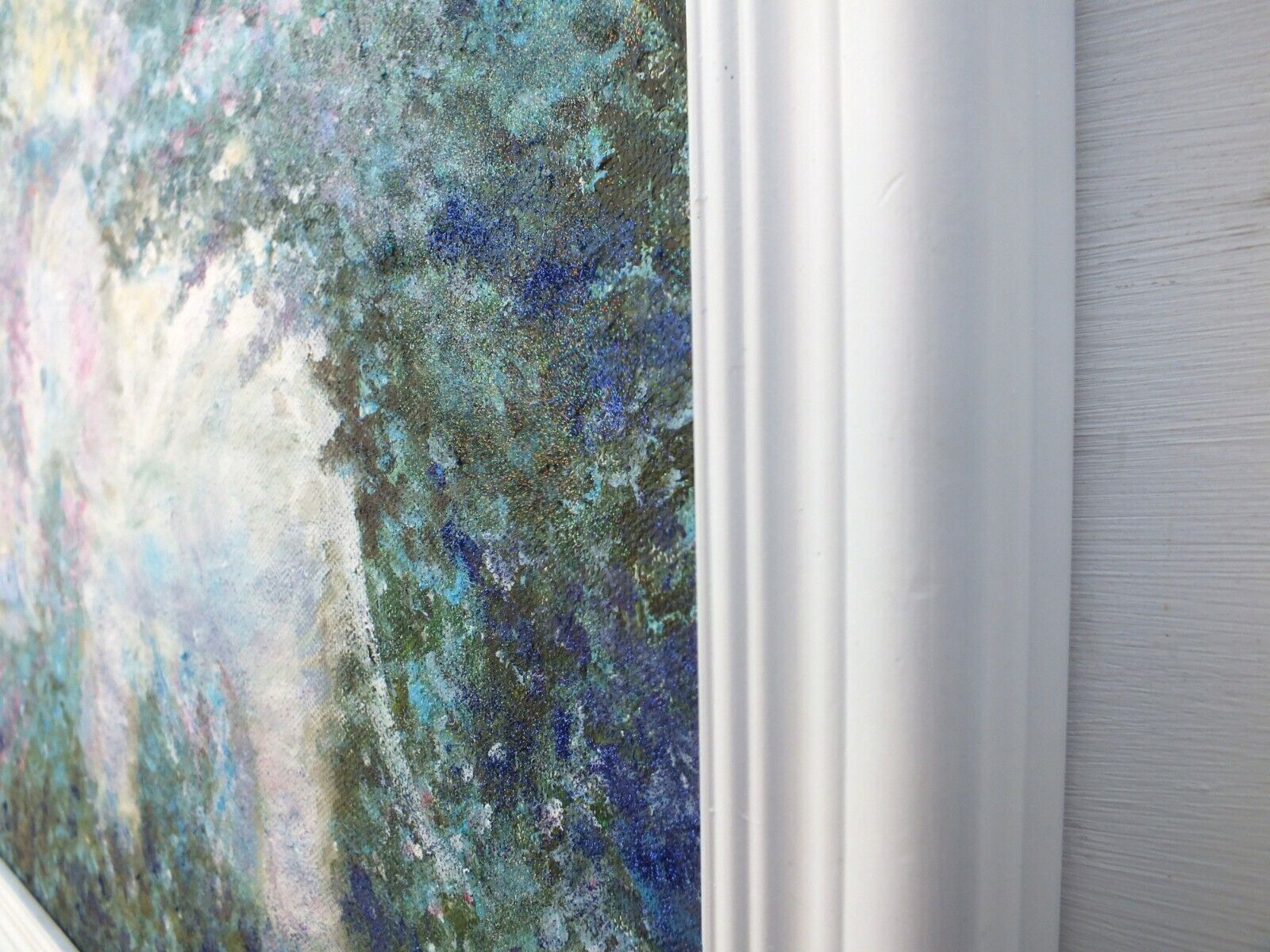 Mother & Baby Elephants Original Signed Framed Painting Whimsical Andi J Lucas photo vinterior