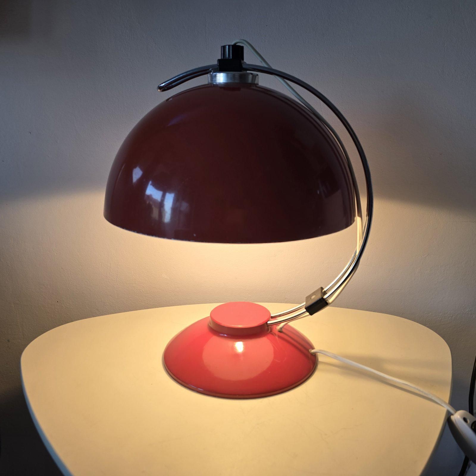 photo furniture Vintage Mсm Space Age Red Big Mushroom Desk Lamp, Modernist Design Czechoslovakia 1970s