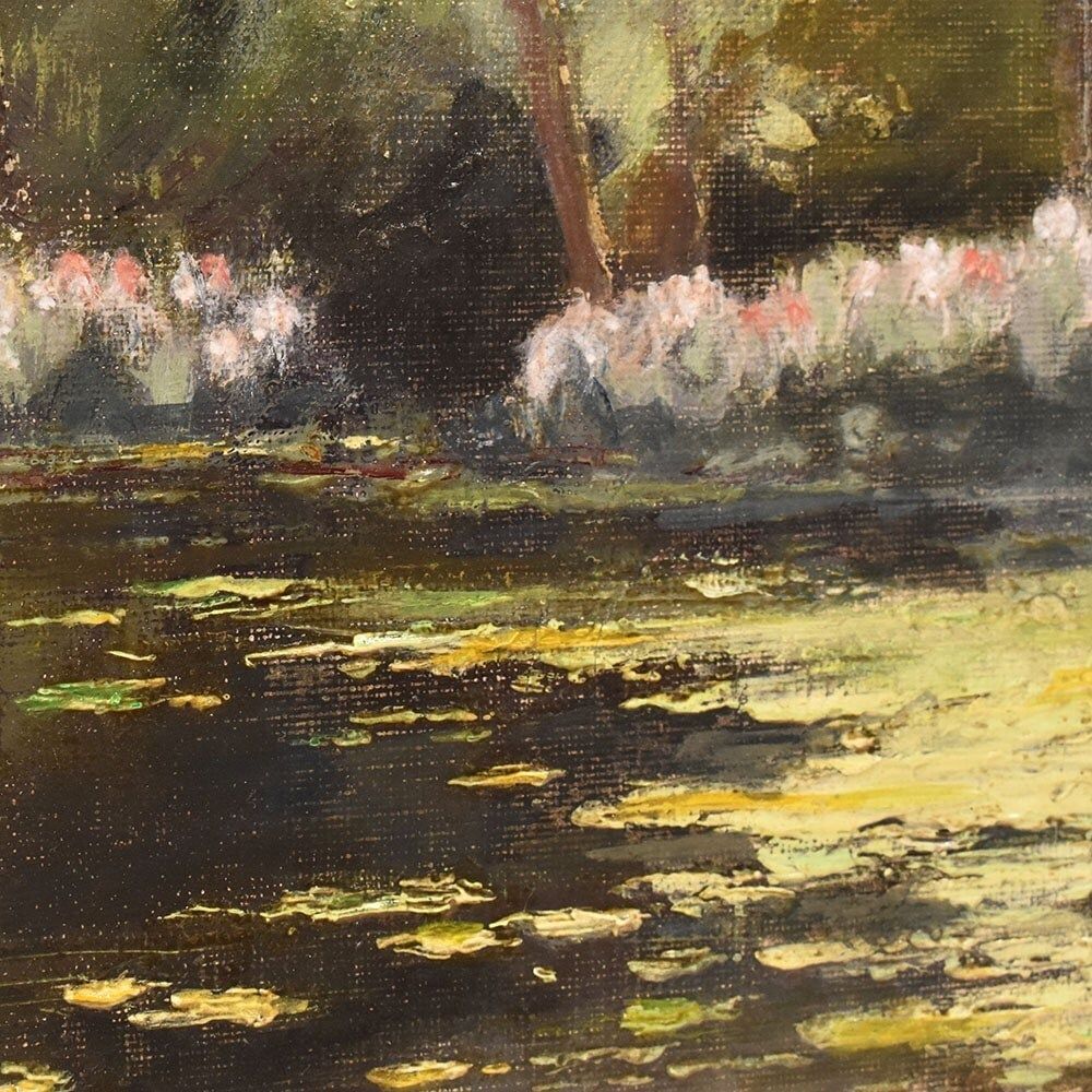 Antique Oil Painting, Landscape Painting, River, Nature Painting, XX Century. (Qp642) photo buy