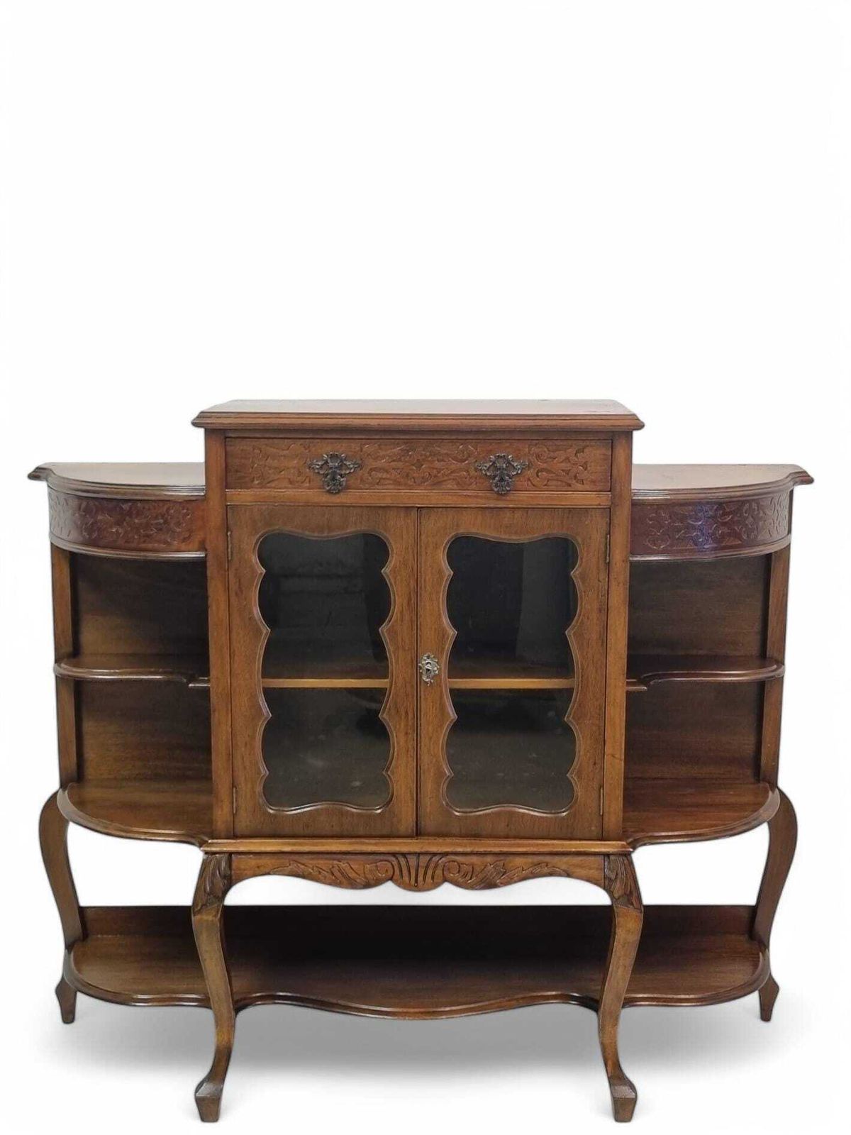 Antique Victorian Mahogany Drink Cabinet / Glazed Bookcase / C1890 photo vintage