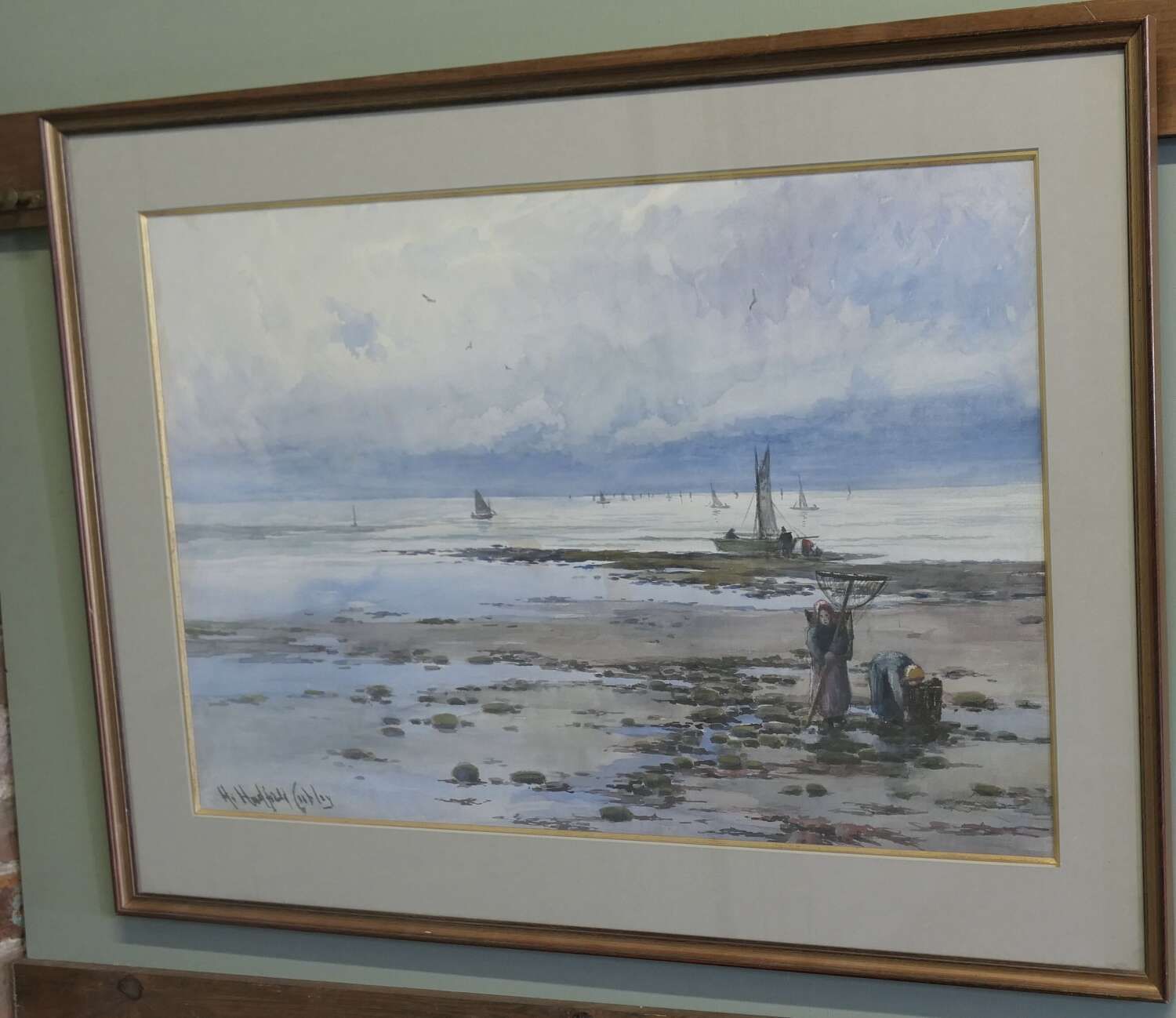 Framed And Glazed Watercolour By H Hadfield Chubley A Large Watercolour Painting By H Had photo vinterior