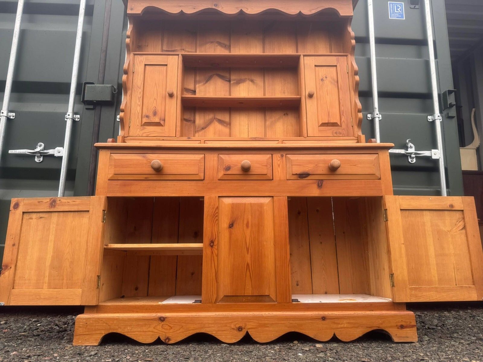 Medium Sized Custom Painted Pine Country Farmhouse  Pine Welsh Dresser photo furniture