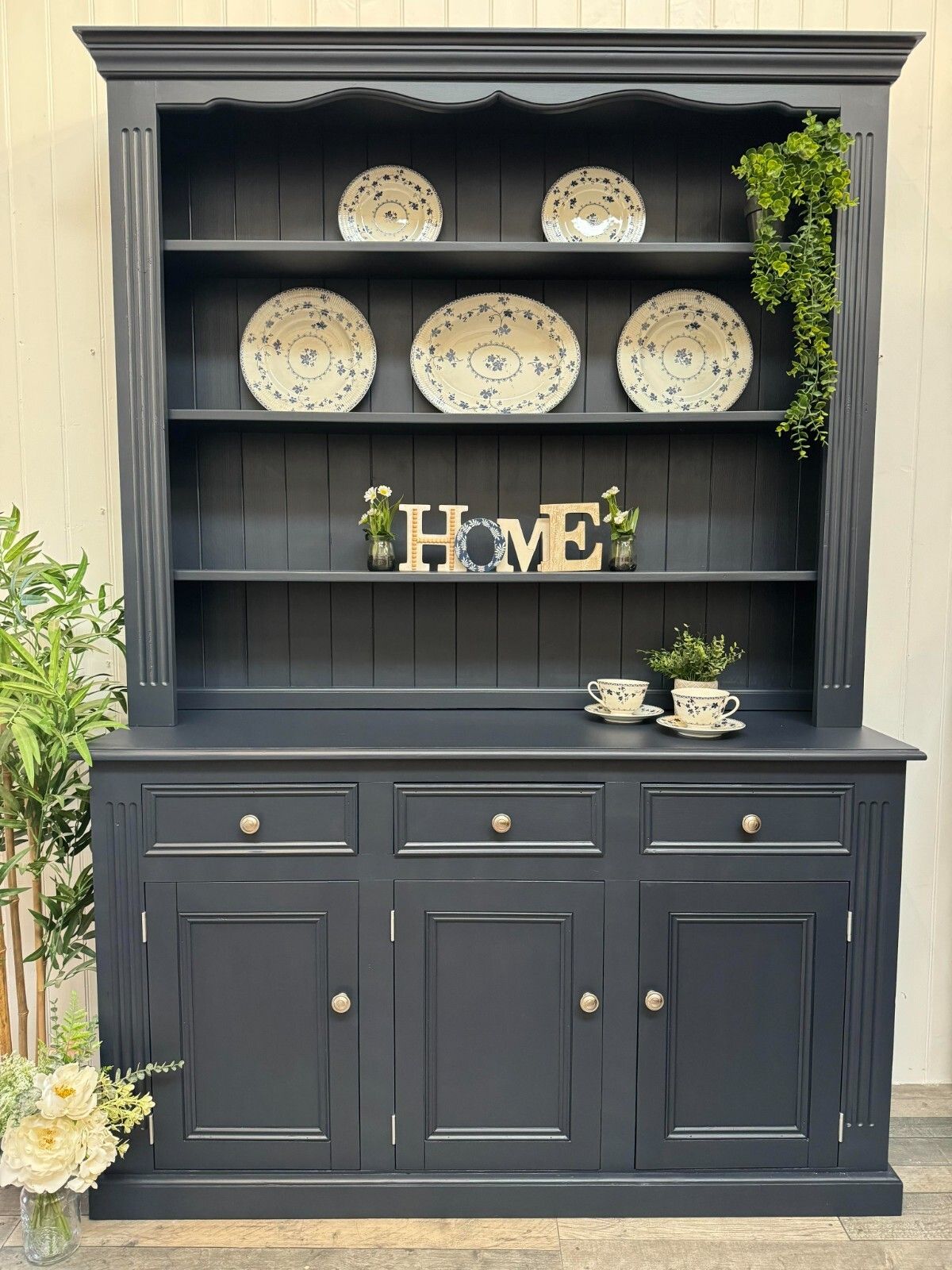 695.0 Medium Sized Custom Painted Pine Country Farmhouse  Pine Welsh Dresser photo