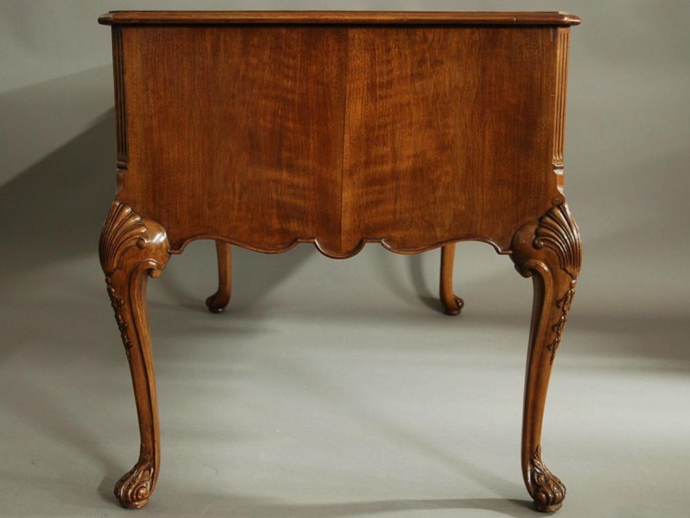 Vintage 20th Century Walnut Writing Desk In The Queen Anne Style photo for sale
