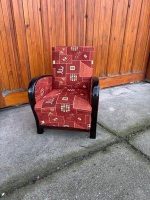 Art Deco Armchair With New Patterned Upholstery, 1930s photo furniture