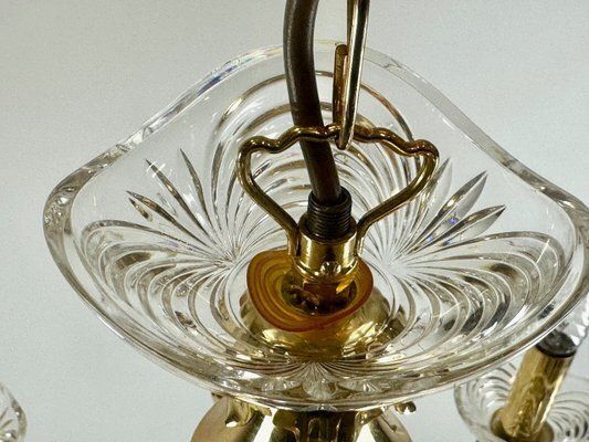 photo for sale Vintage Crystal And Brass 8 Arm Chandelier, 1980s