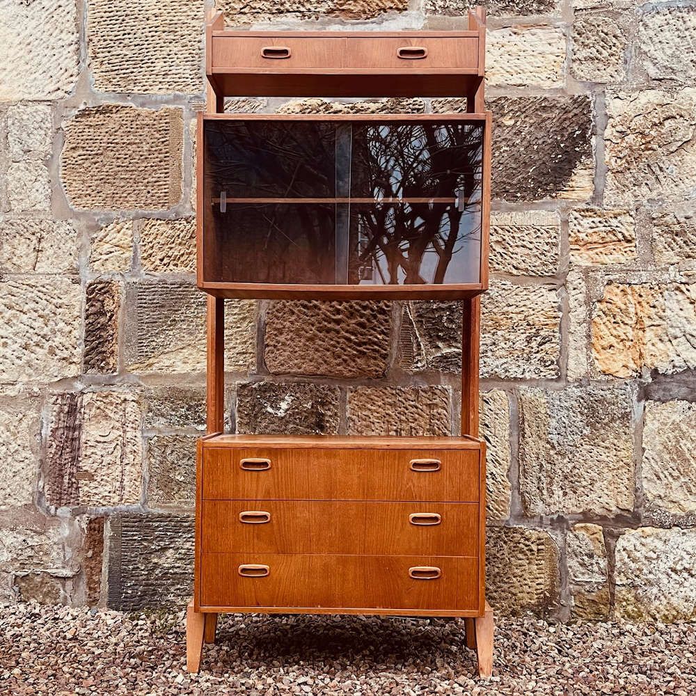 Mid Century Modern Teak Room Divider / Shelving Unit