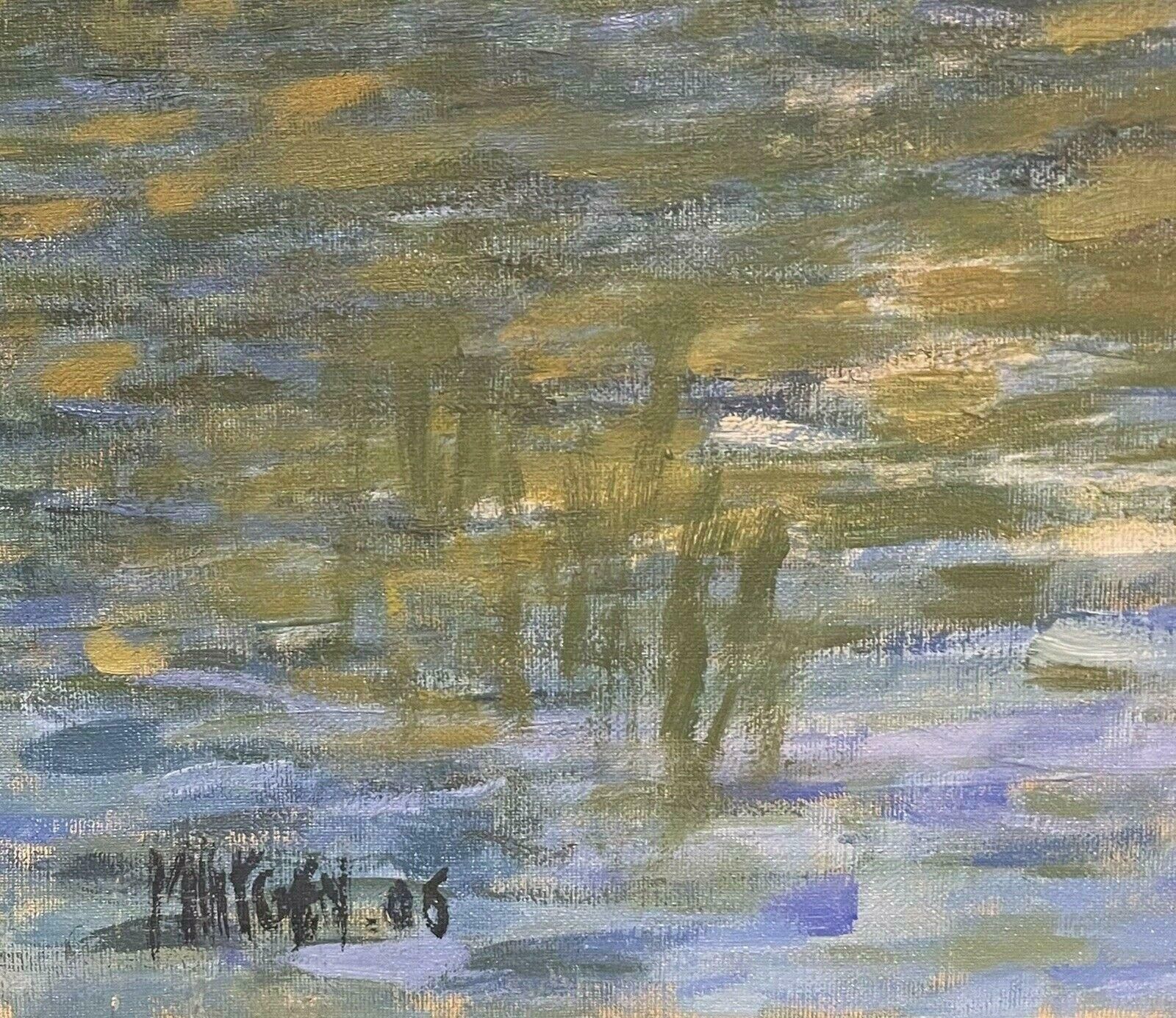 French Schoolsigned French Impressionist Oil River Landscape & Buildings Beautifully Tranquil photo 918.0