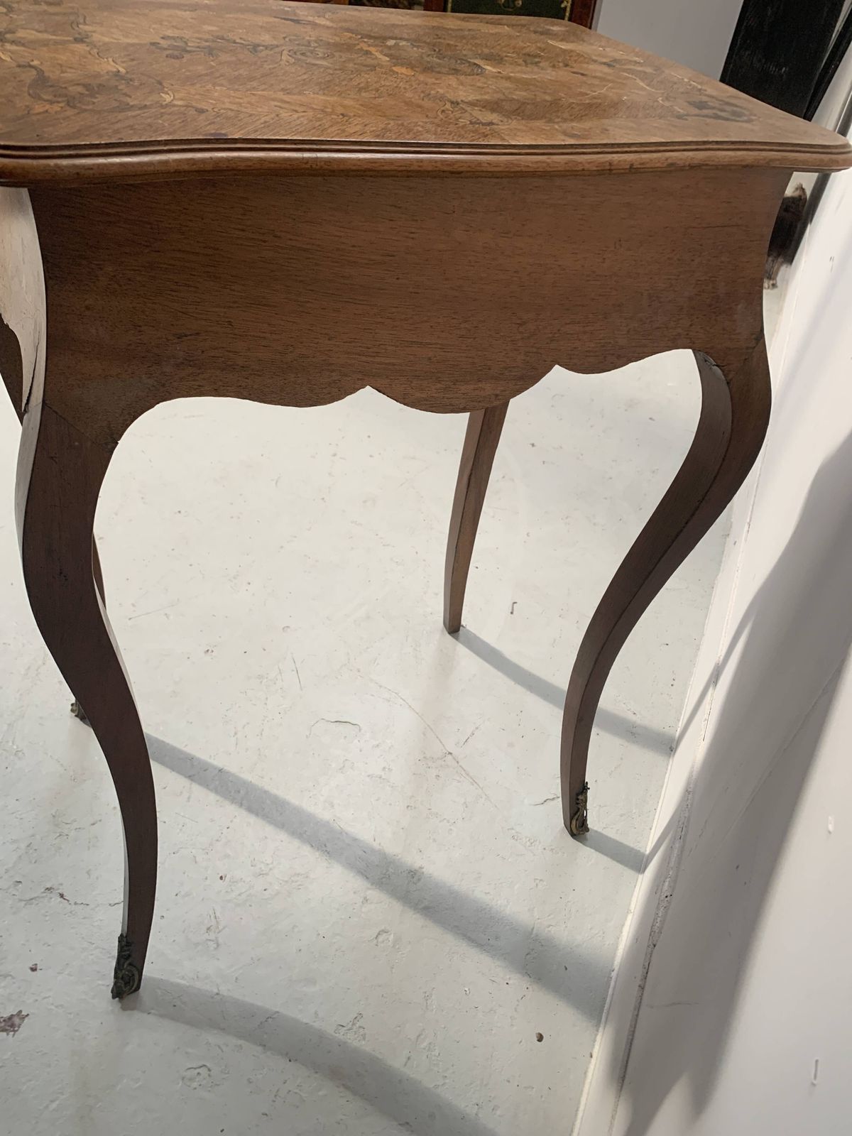 Louis XV Style Work Table In Marquetry Wood, 20th Century photo vinterior